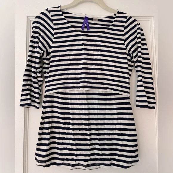 Seraphine Black and White Striped Top - Picture 2 of 5